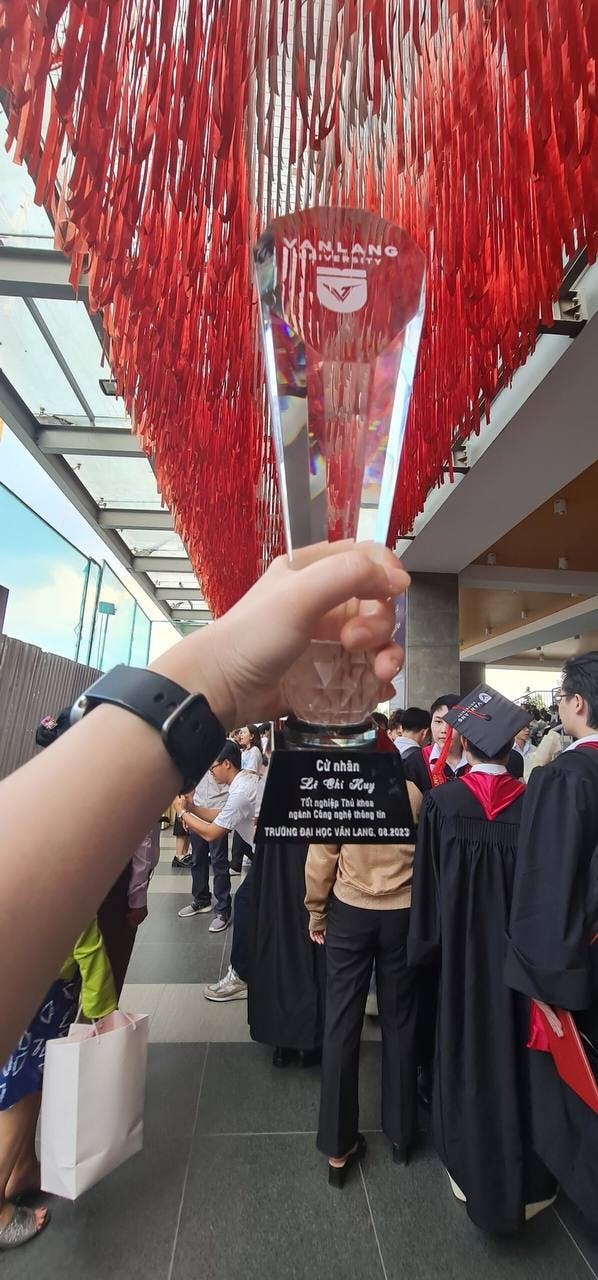 Valedictorian Cup of Information Technology major of Van Lang University in 2023